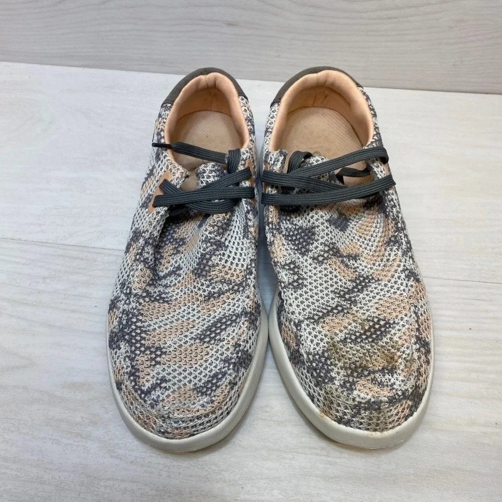 Orthocomfoot Mens Camo Mesh Slip‎ On Walking Shoes Grey Tan ZGBX11G EU 40 US 7.5